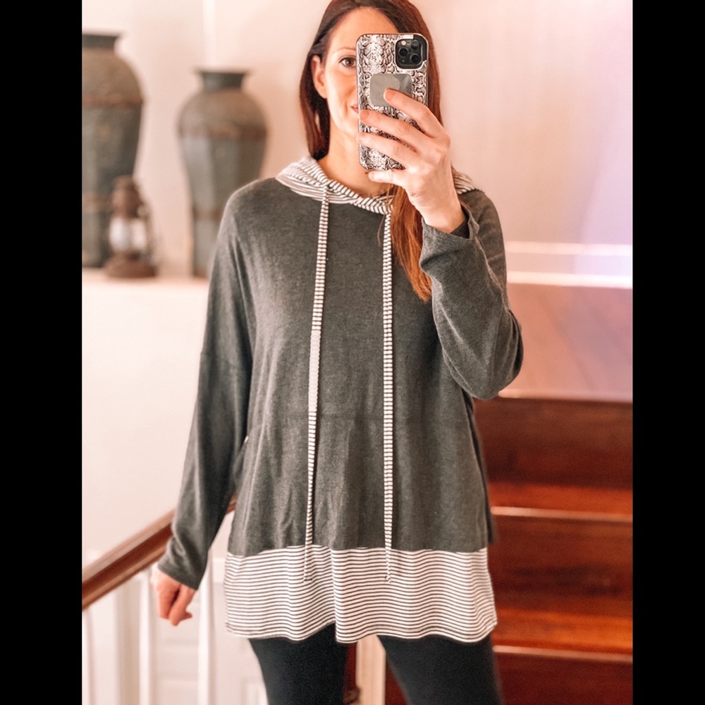 Lightweight solids & Striped Hoodie